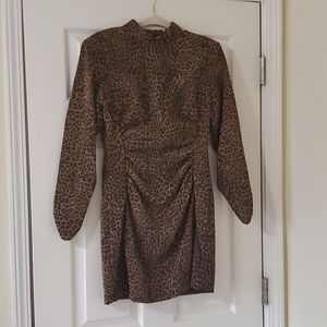 Zara animal print corduroy minidress.